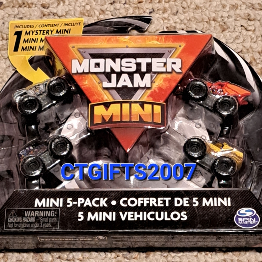 Official Monster Jam Mini Collectible Monster Trucks 5-Pack & 1 Mystery Truck.